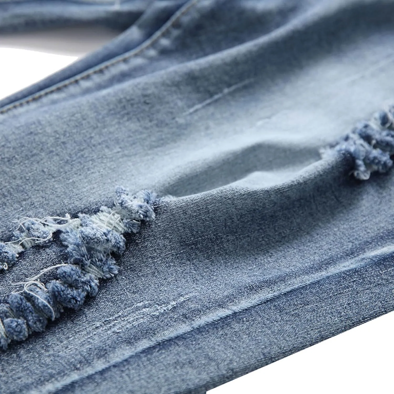 Stretch Ripped Jean Shorts Men Classic Loose Fit Casual Denim Shorts Loose Fit Zip Up Strethc Summer Jorts with Pockets
