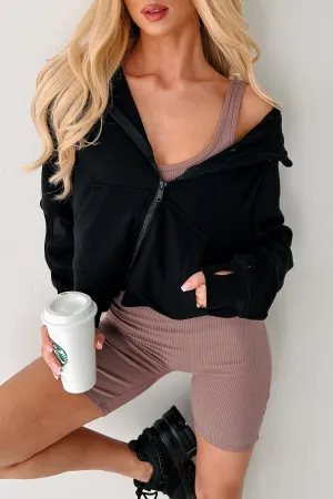 Flexible Cuffs Miles Ahead Zip-Up Hoodie (Black)