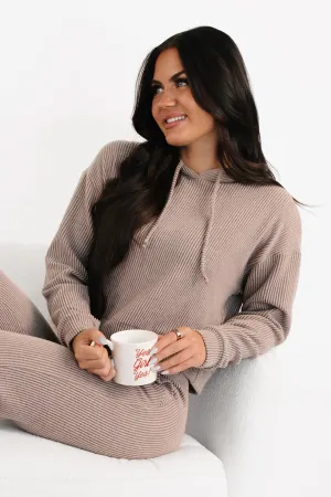 Easy to Wear FrictionReducing Now Feels Right Brushed Rib Hoodie (Mocha)