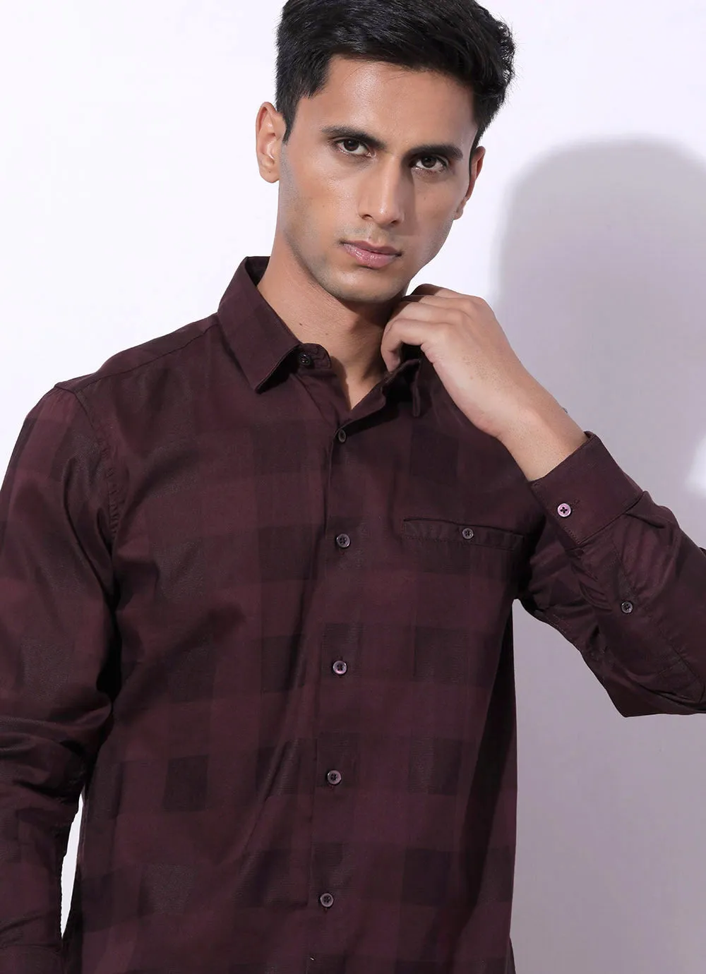 Striking Maroon Checked
