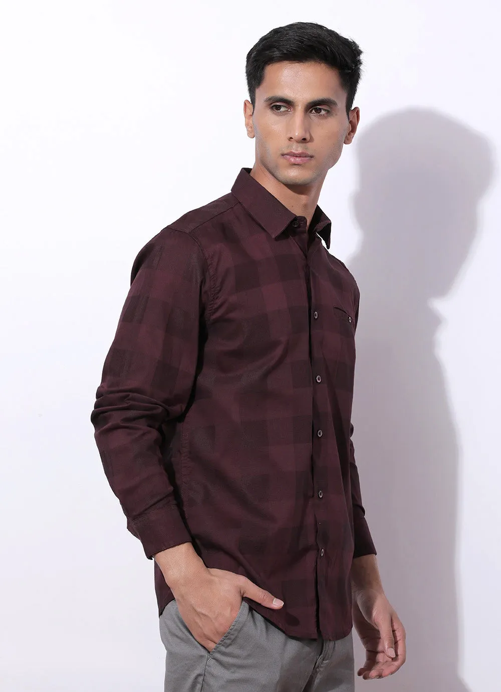 Striking Maroon Checked