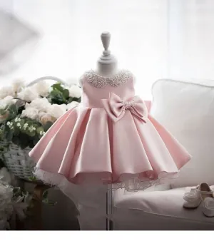 String of beads Elegant princess for baby Birthday party Pearl Dress girls clothing