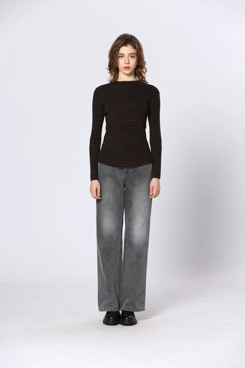 Fashionable Fit STRIPE LONG SLEEVE SHIRT