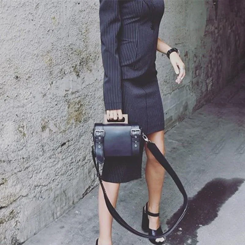 Striped One Shoulder Suspender High Waist Slim Bodycon Mini Dress