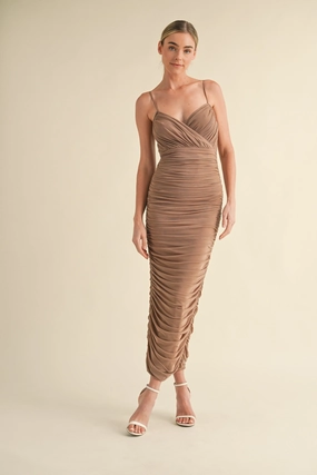 Insulating-Lining Elegant Motion MADIGAN MESH BODYCON DRESS