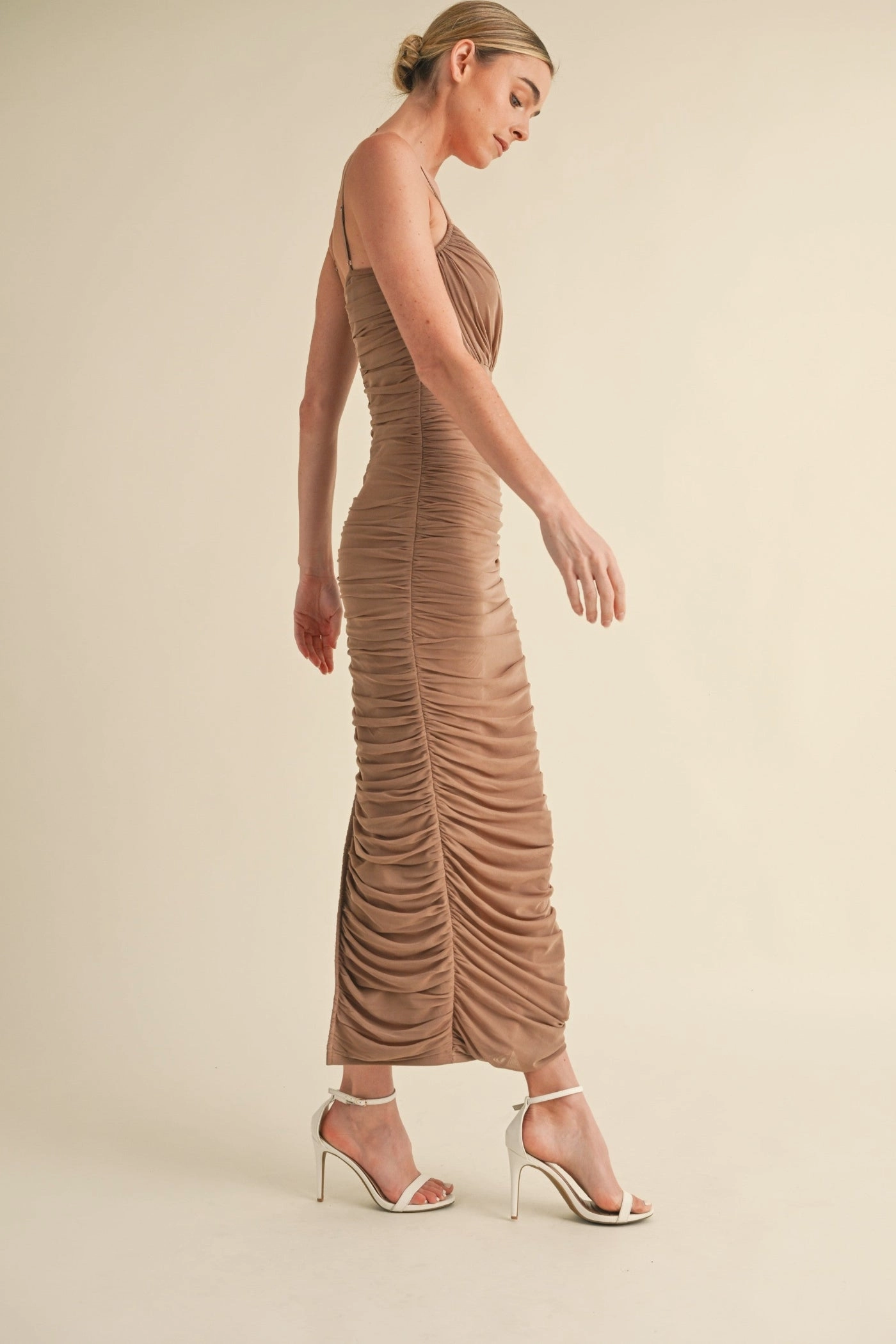 ConvertibleNeckline MADIGAN MESH BODYCON DRESS