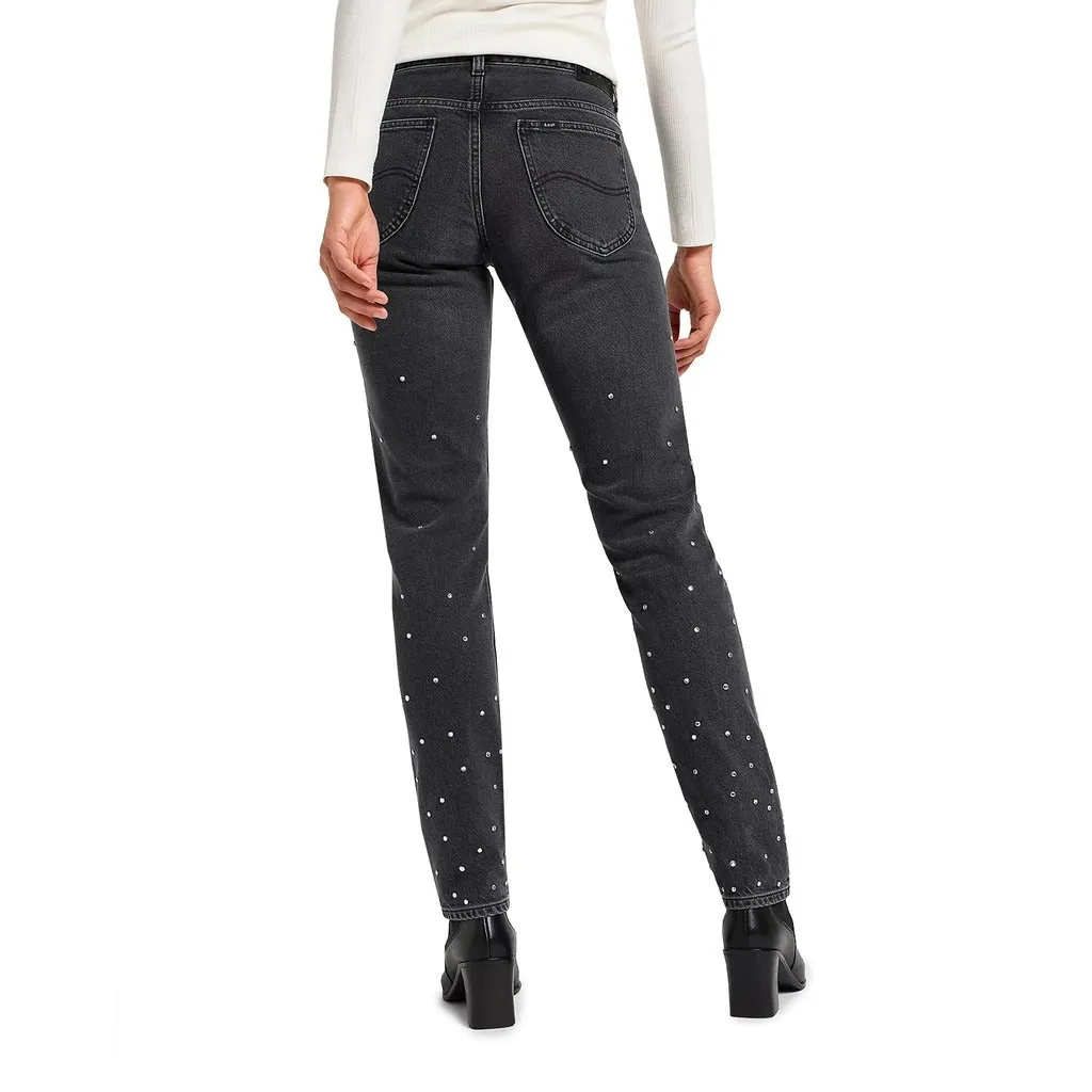 Stylish Lee Women's Slim Fit Jeans with Rhinestones