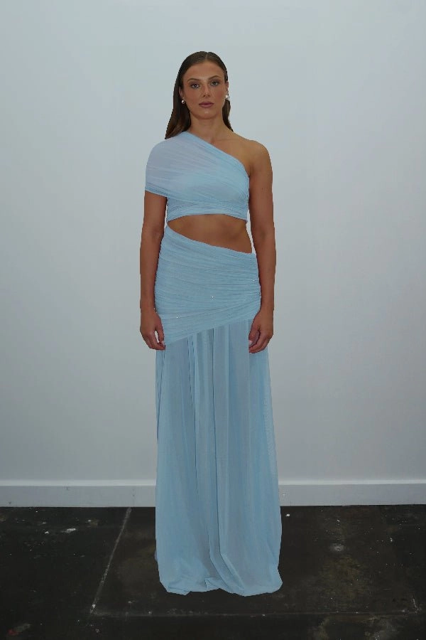 Tiana Dress Baby Blue Bright-Hue Relaxed Design