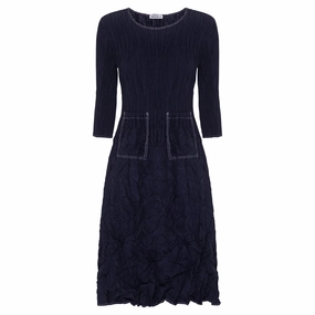 CONTRAST STITCH 3/4 SLV SMASH DRESS Gentle Shine