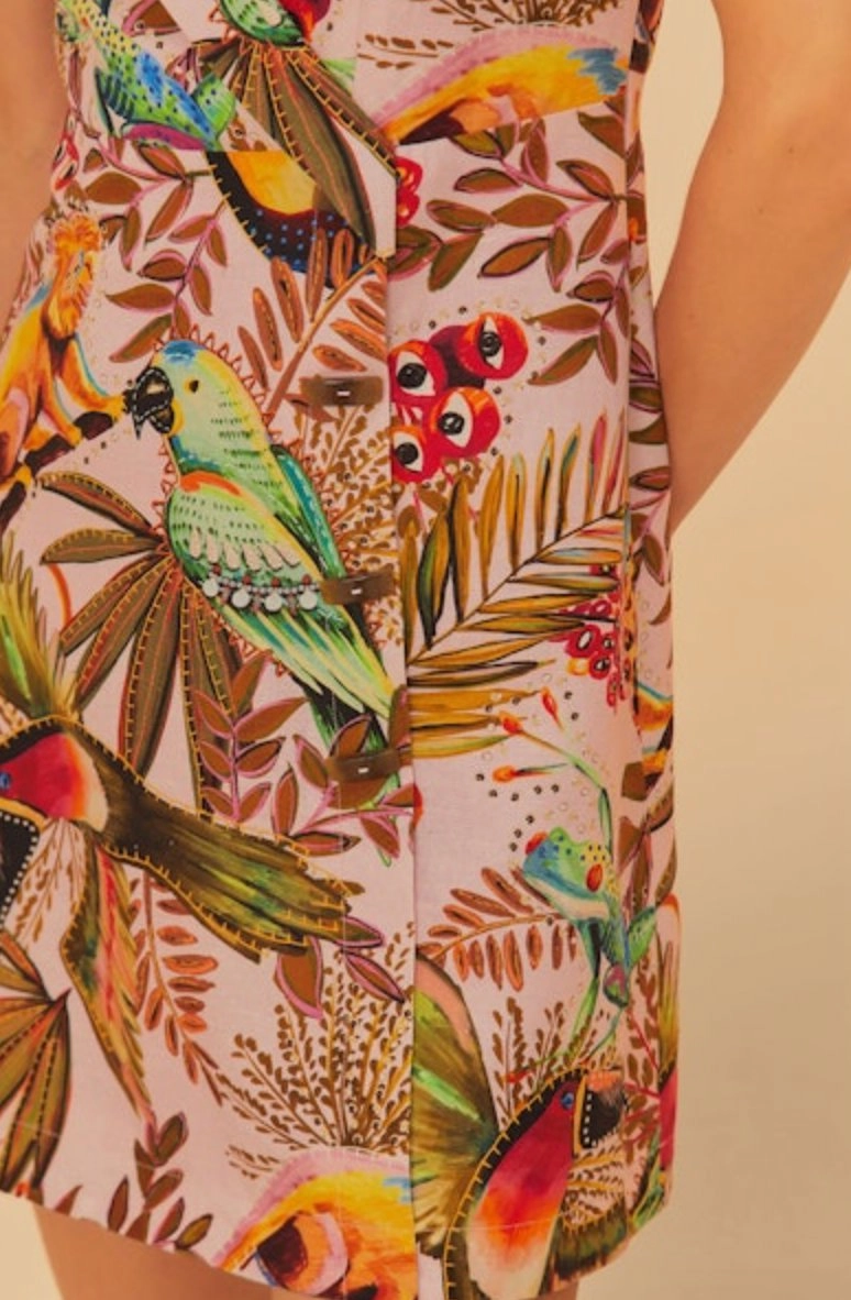 Into The Jungle Mini Dress Pink Airy Touch Elegant holiday wear