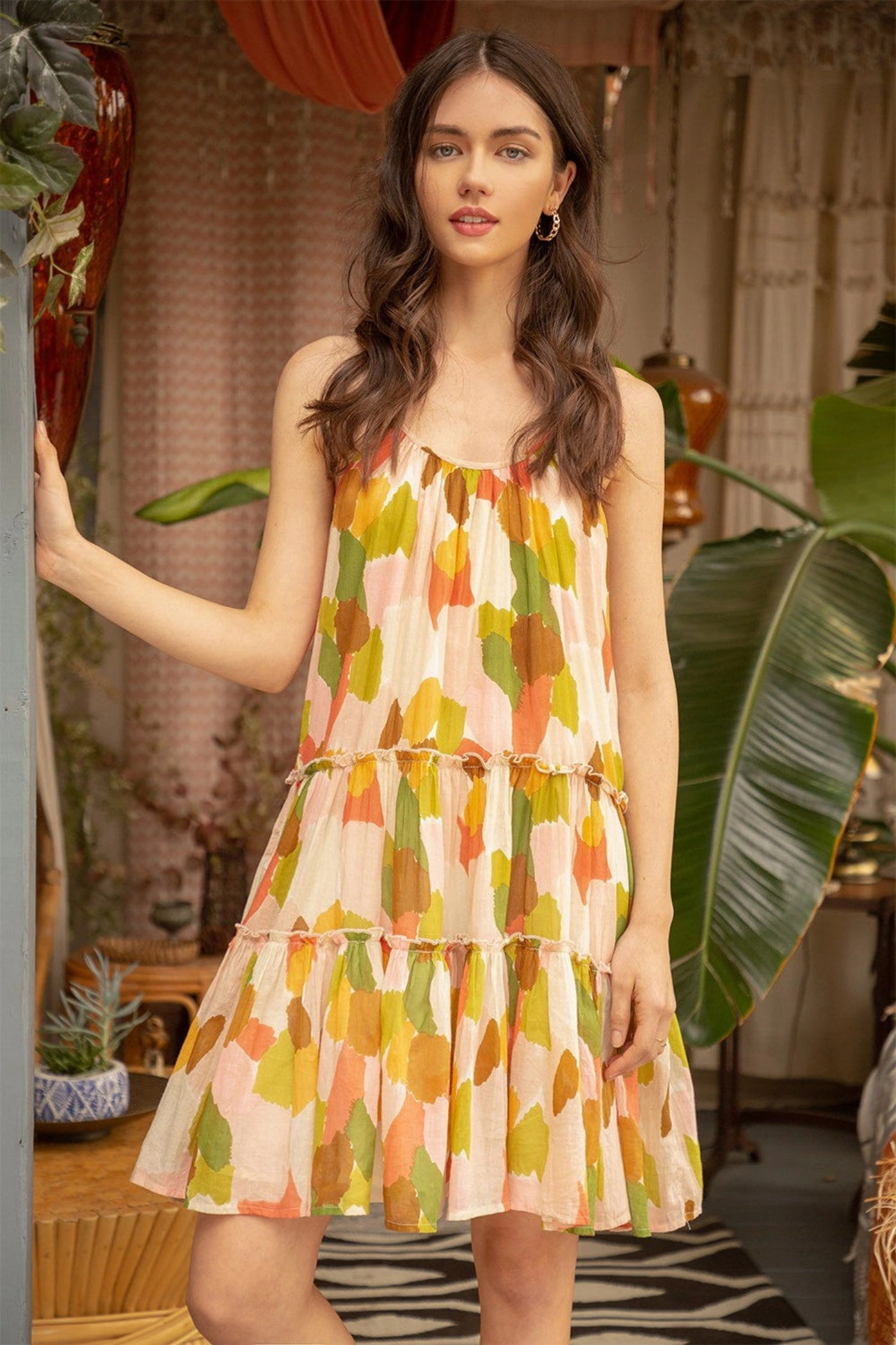 LUCINDA TIERED MINI DRESS Chic boho dress