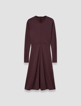 Rhinestone-Detail Work Vibe Wool Jersey Dress