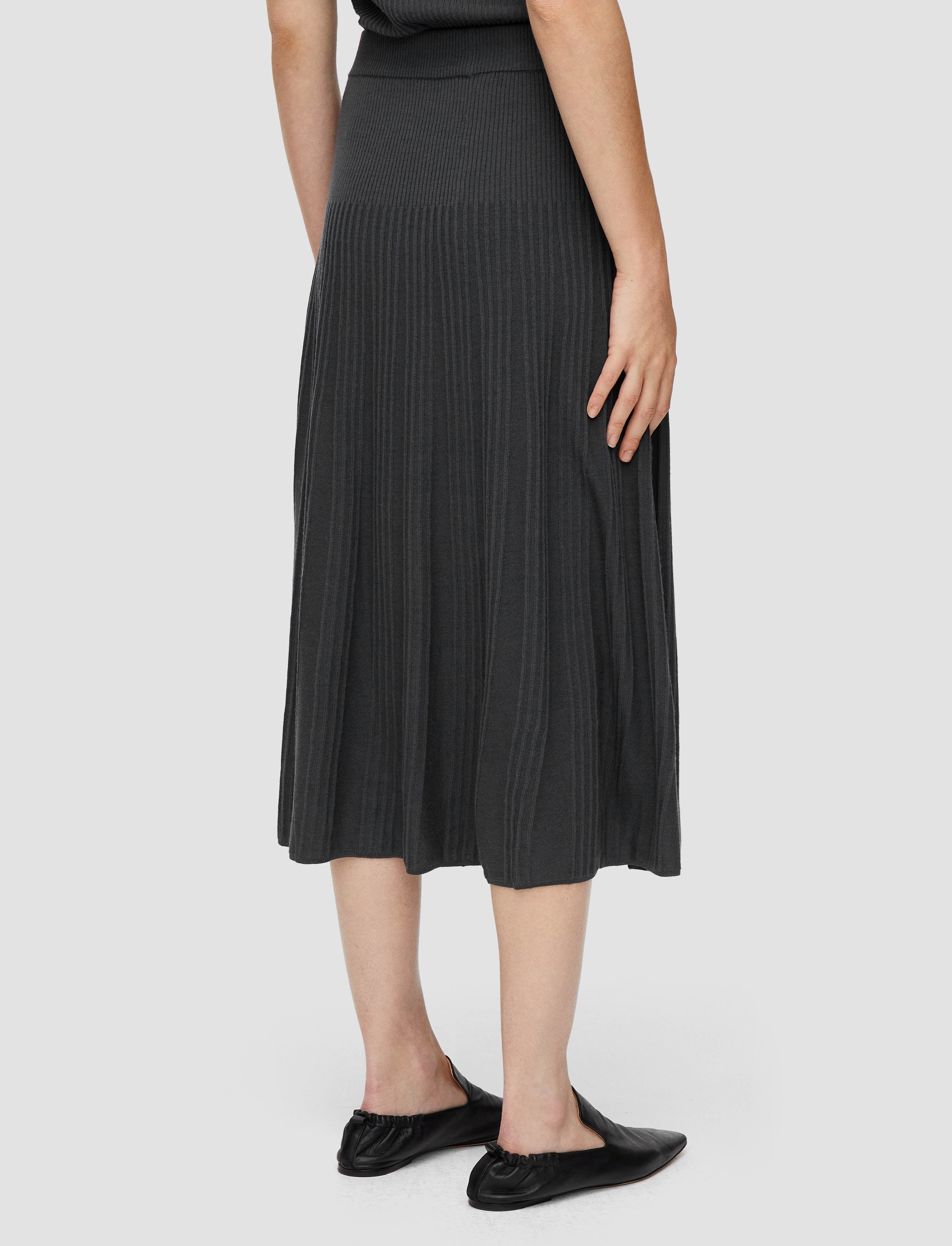 Merino Rib Skirt Basic Layers High Waist