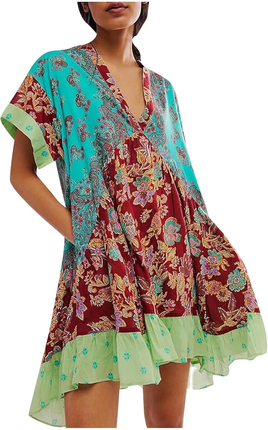 Summer Dresses for Women Hot Short Mini Dress Babydoll Dress Boho Floral Flowy Y2k Mini Sundresses 2025