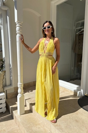 Peplum-Style Artemis Dress Lemon