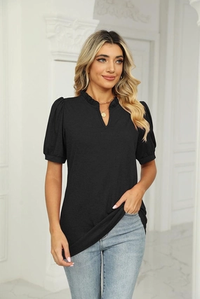 SUMMER SHORT SLEEVE CASUAL TOP Circular Knit Technology