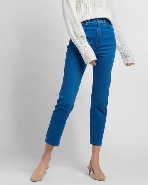 Super High Waisted Medium Wash Mom Jeans in Medium Wash