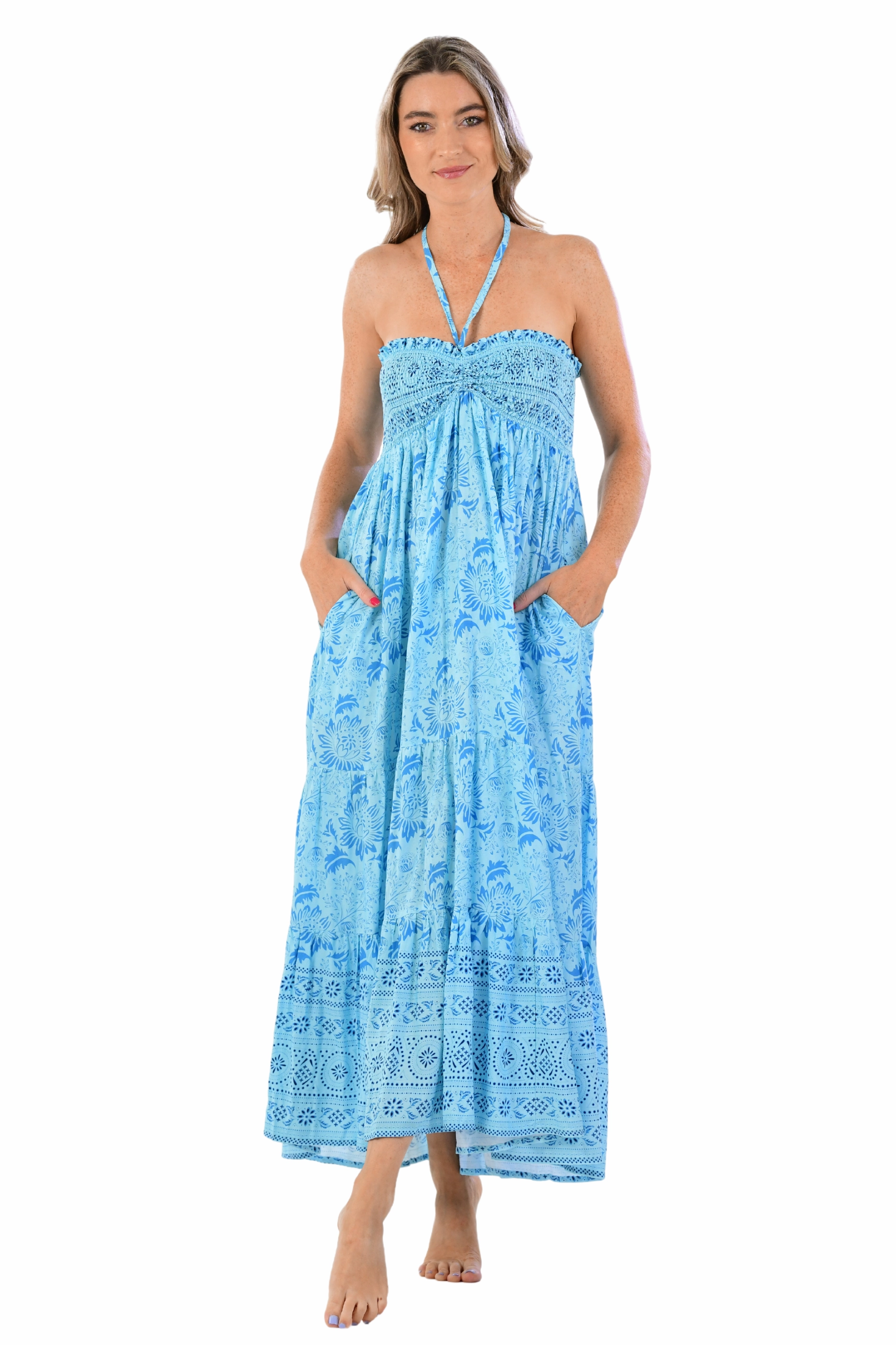 Surfside Dress / Turquoise Silky Surface