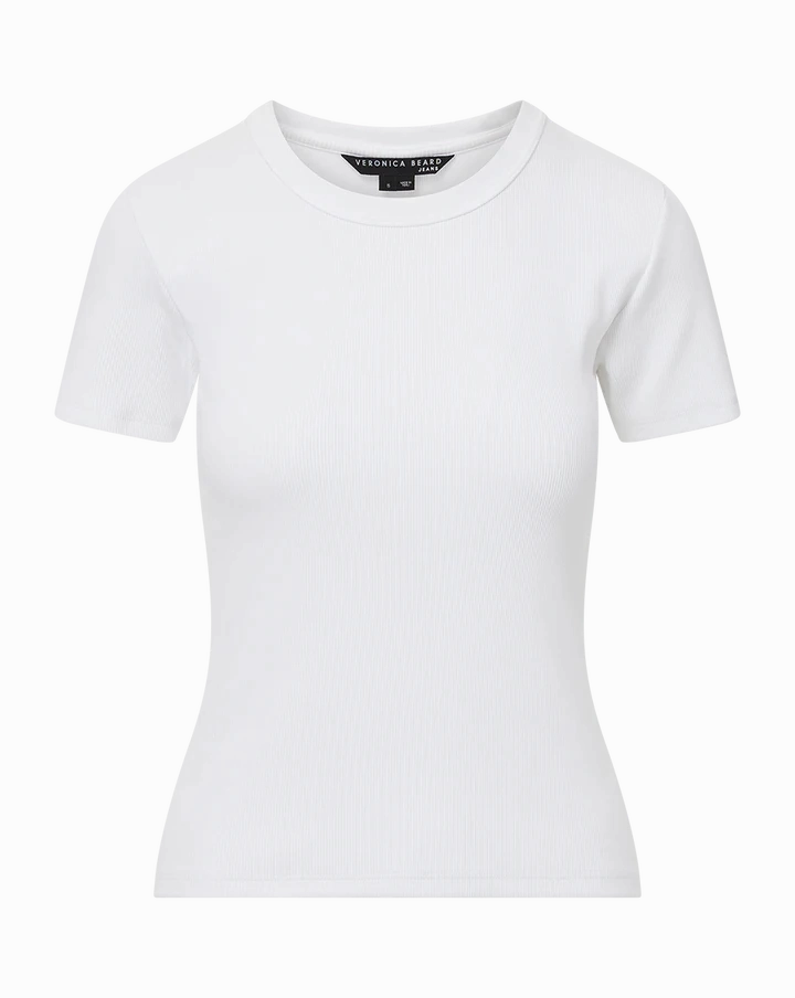 Pruitt Ribbed Tee White Compression Fit