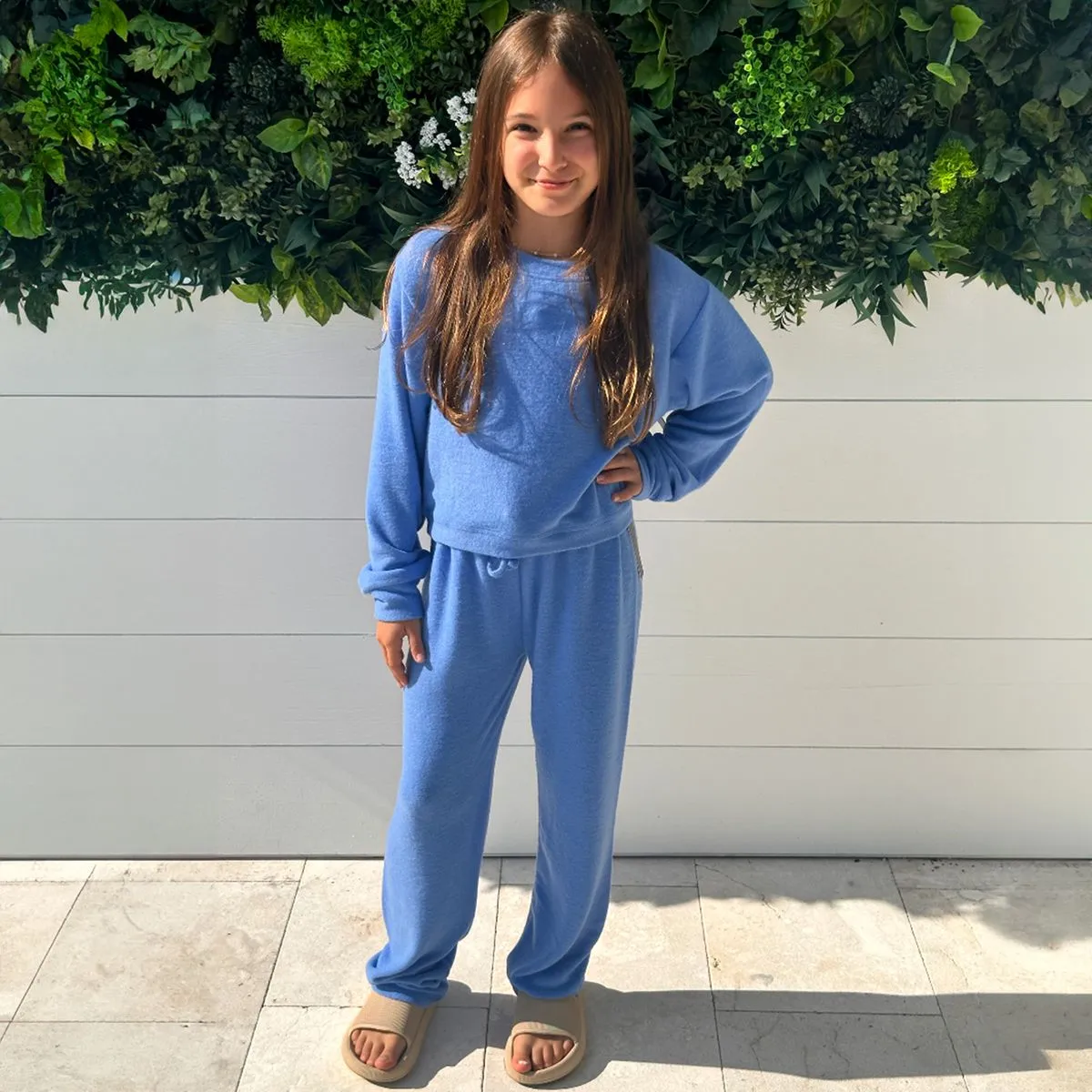 Suzette - Soft Brush Cloud Straight Pant - Blue Water