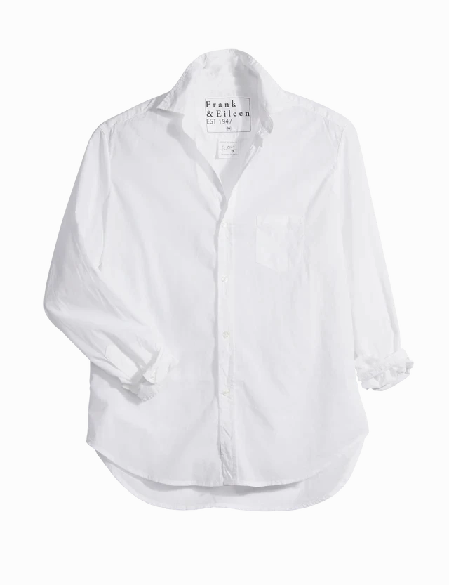 Non Restrictive Fit Eileen Relaxed Featherweight Button-Up Shirt White
