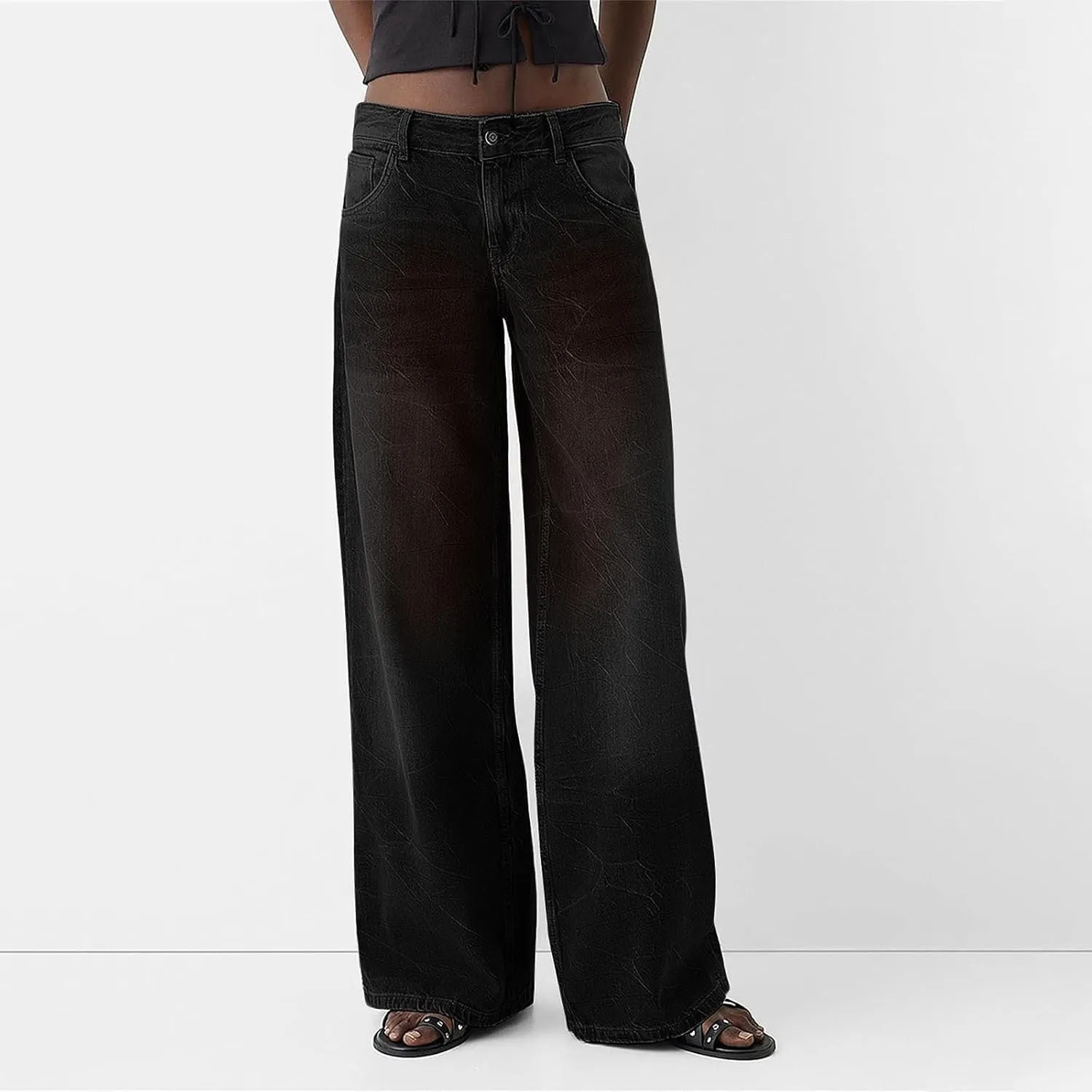 Sweatpants Jeans for Women 2024 High Waited Baggy Wide Leg Jeans Casual Y2k Pants Trendy Denim Pants with Pockets