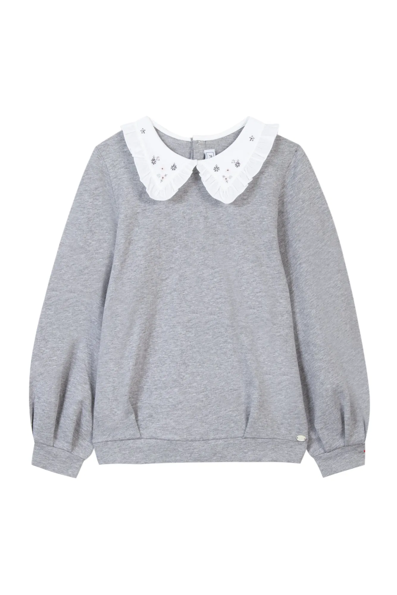 Sweatshirt - Grey with Peter Pan Collar