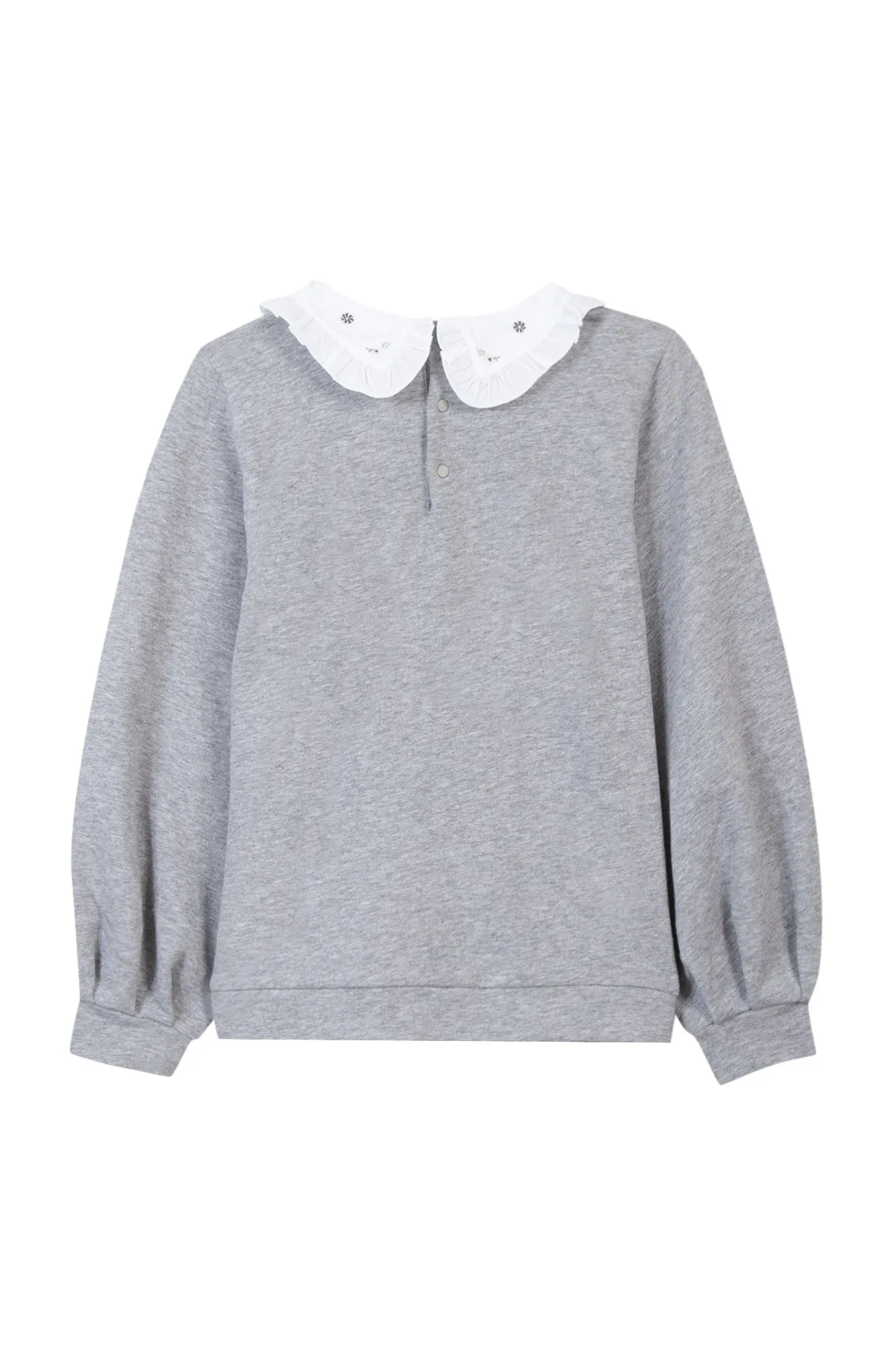 Sweatshirt - Grey with Peter Pan Collar