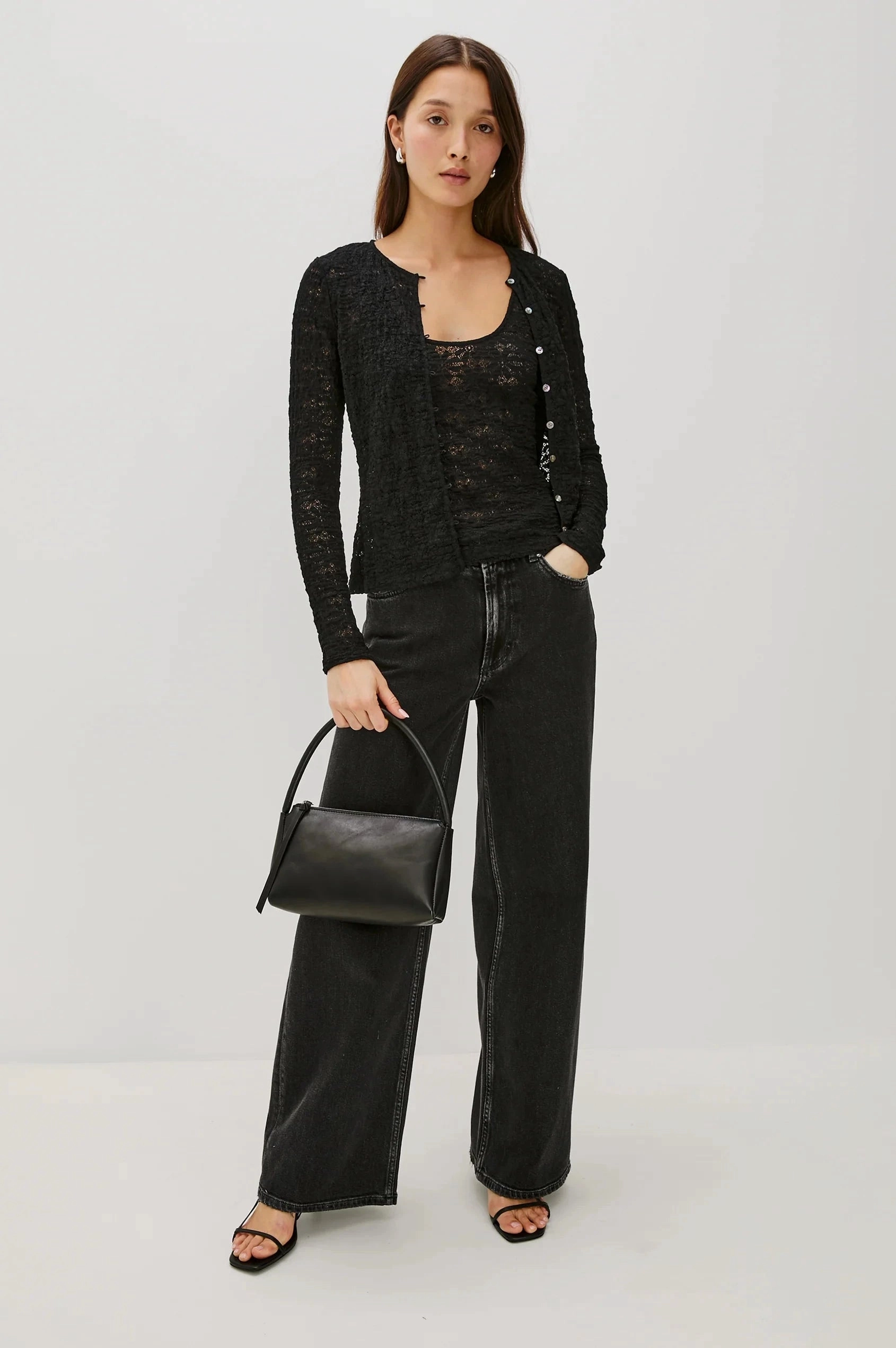 BondedSeamTechnology Relaxed Sweatshirt Donya Top Black Lace