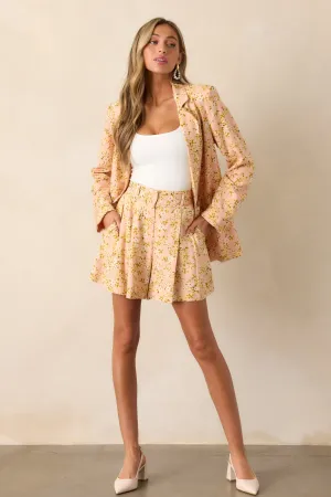 Sweet As Berries Pink Floral Tailored Shorts