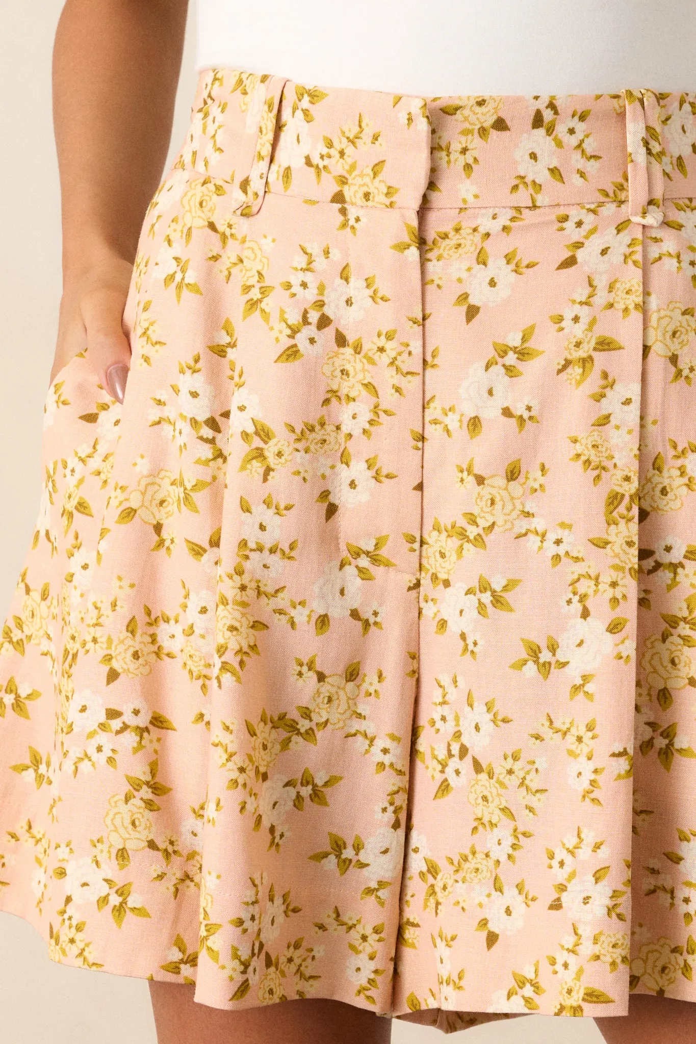 Sweet As Berries Pink Floral Tailored Shorts