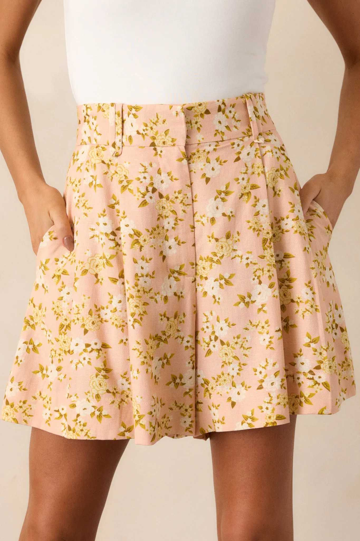 Sweet As Berries Pink Floral Tailored Shorts