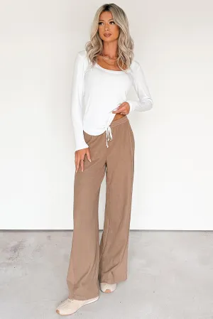 Resilient Fabric Blend Sweet Like Honey Scoop Neck Ribbed Top (White)