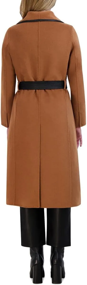 Tahari Womens Wool Blend Maxi Wrap Coat