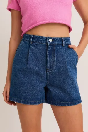 Tailored Denim Shorts, Denim