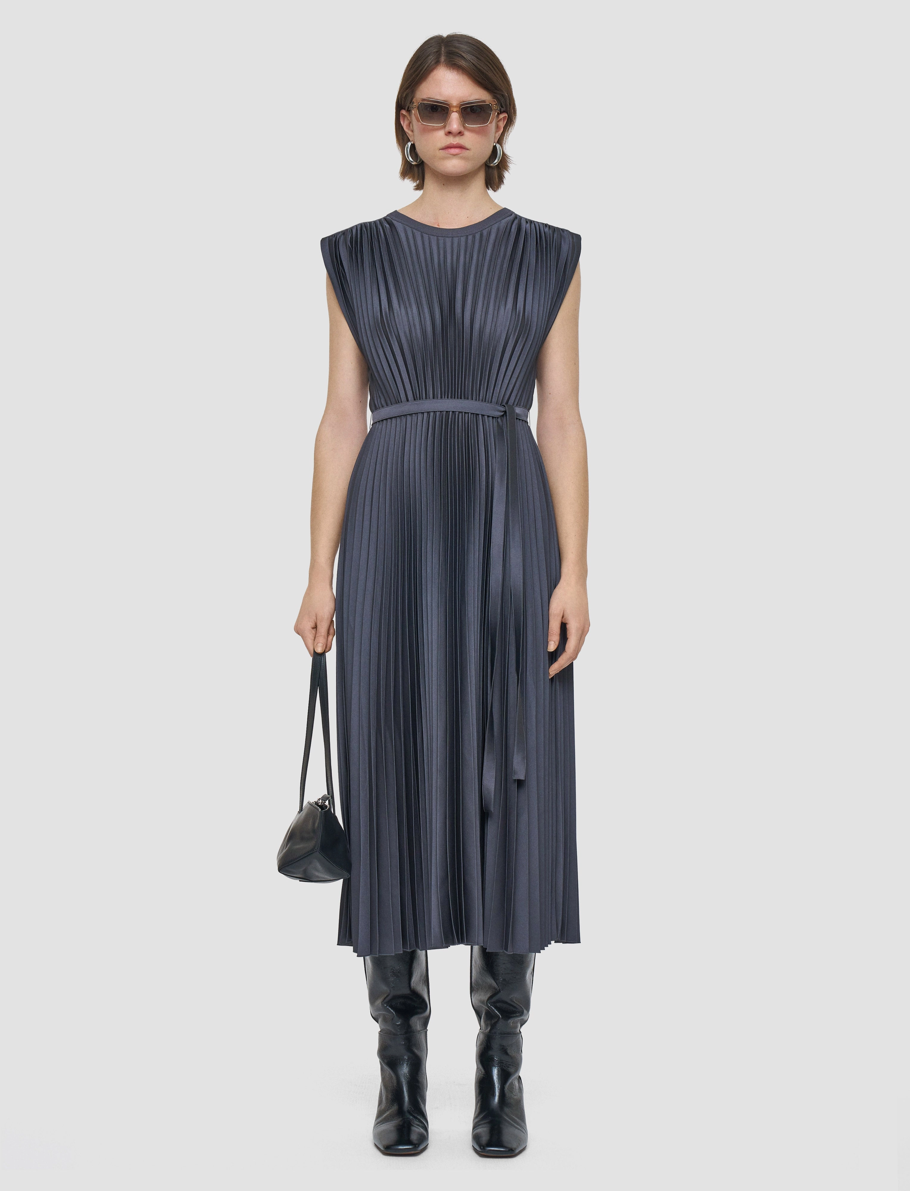 BreathableLining Travel Friendly Volta Knit Weave Pliss?? Dress