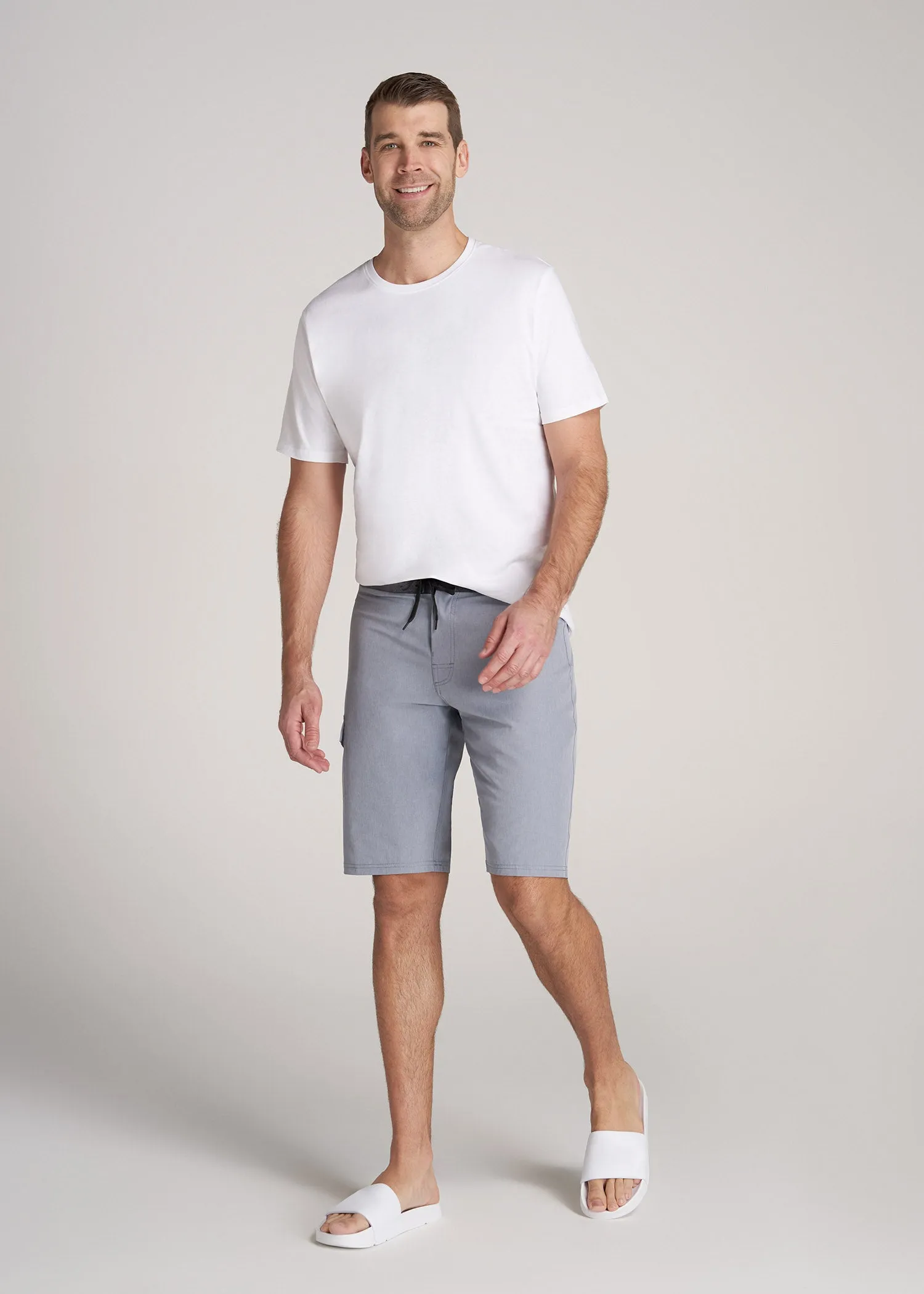 Tall Board Shorts for Men in Harbour Grey Mix