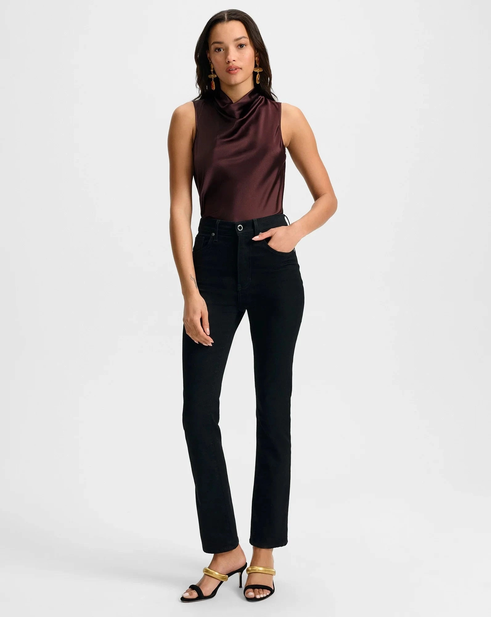 Moisture Management QuickRelease Tam Silk Sleeveless Top Dark Currant