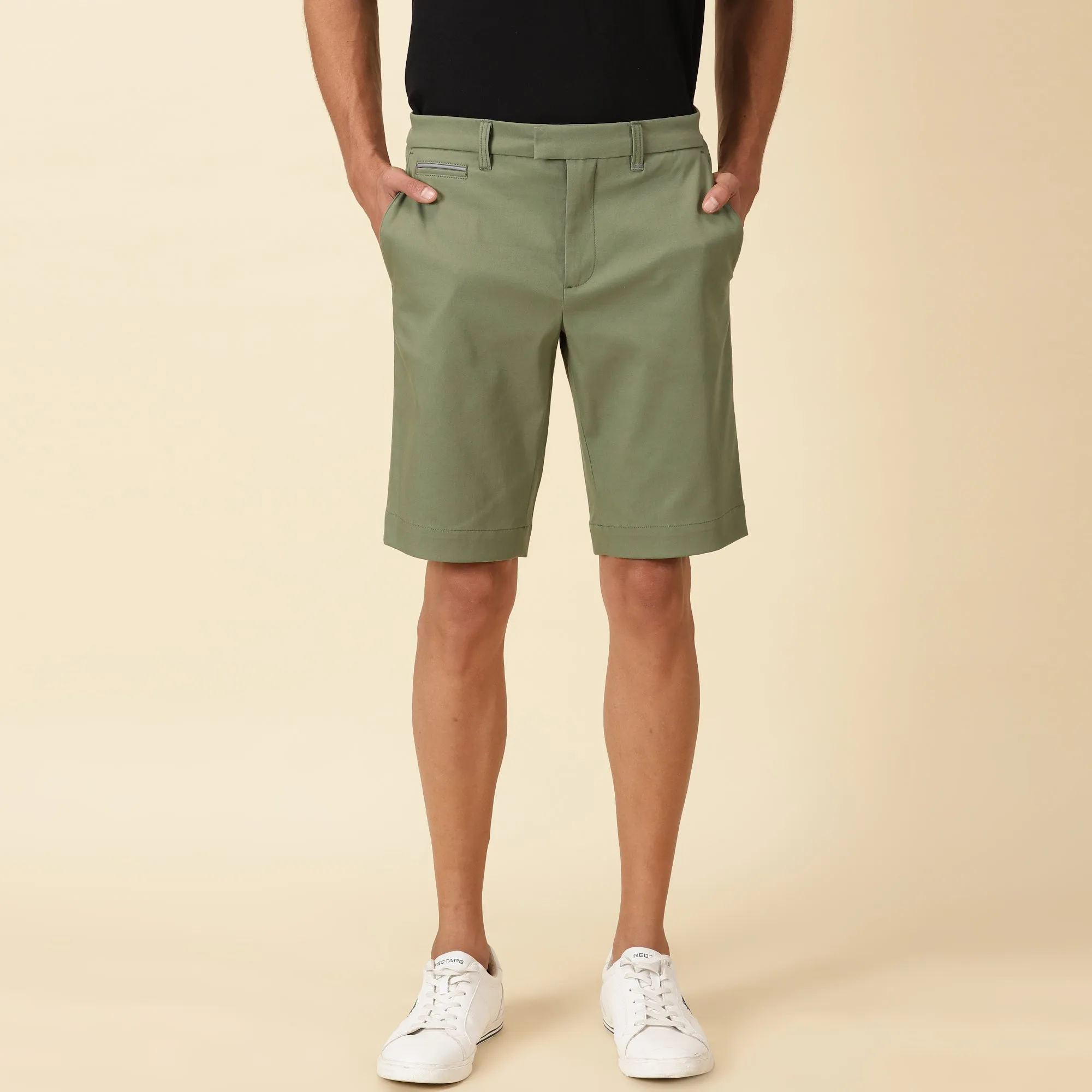Tapered Fit Chino Shorts - Olivine Green