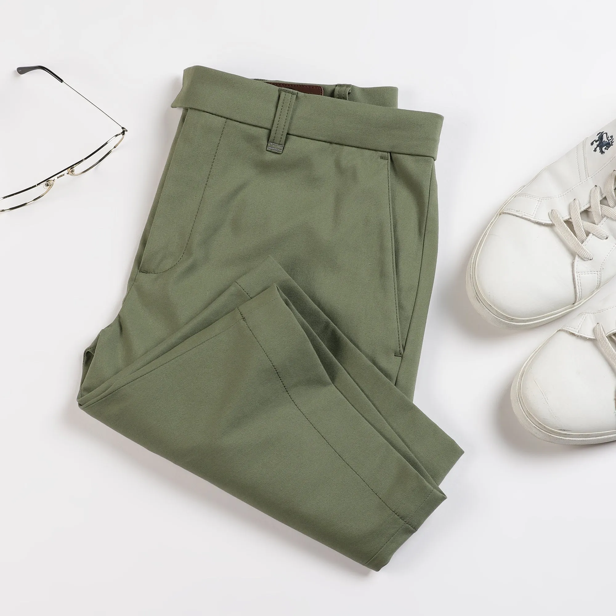 Tapered Fit Chino Shorts - Olivine Green