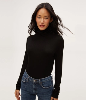 Long Sleeve Tee TARA CROP ECO RIB TURTLENECK