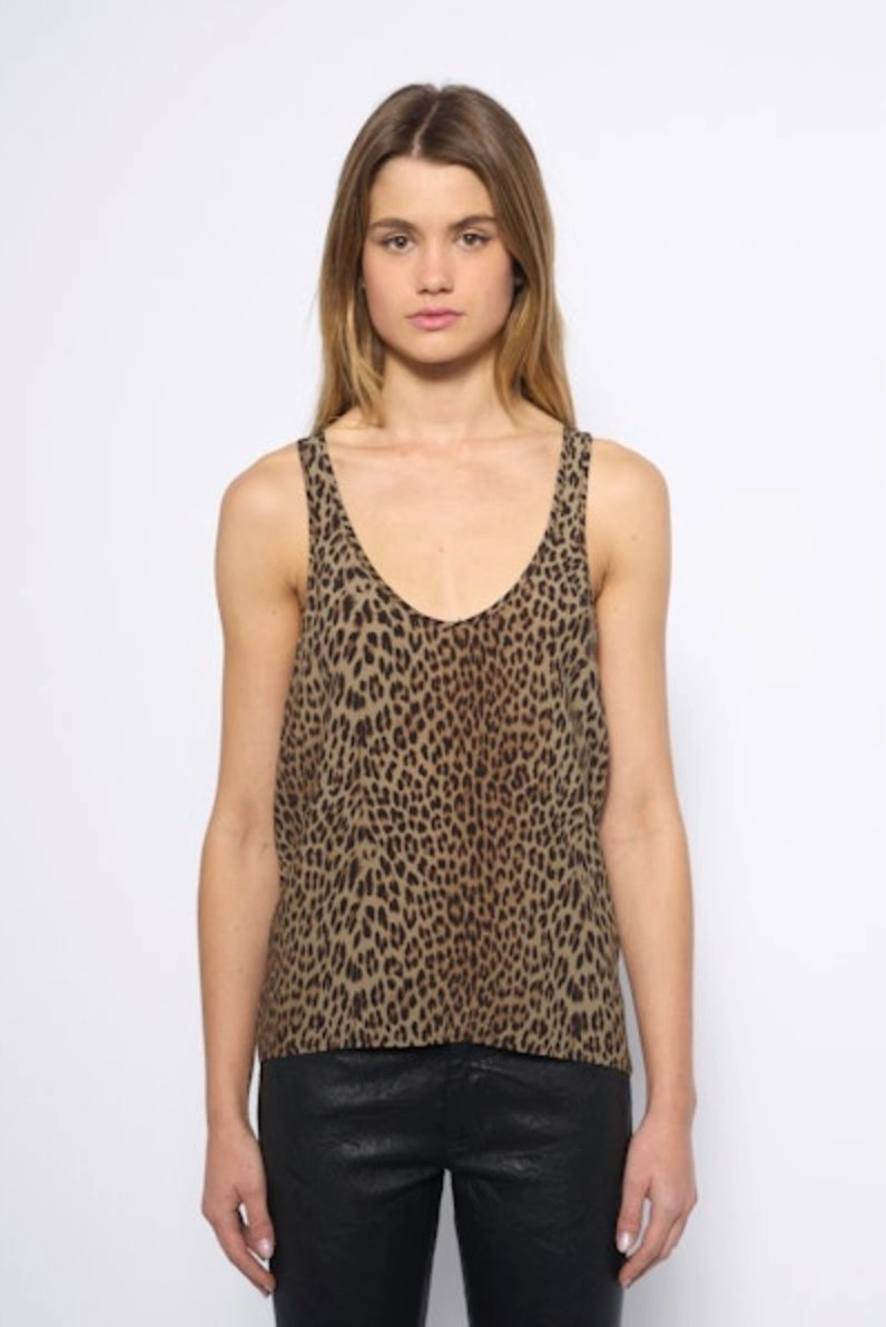 Tarys Satin Top Leaves Relaxed Hoodie