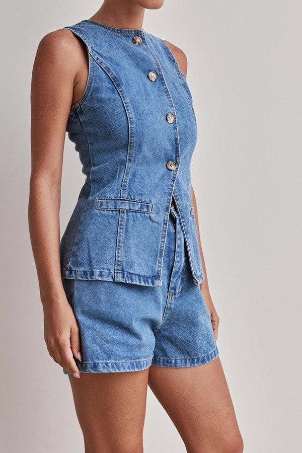 TATUM DENIM SHORTS camping clothing Fun Colors