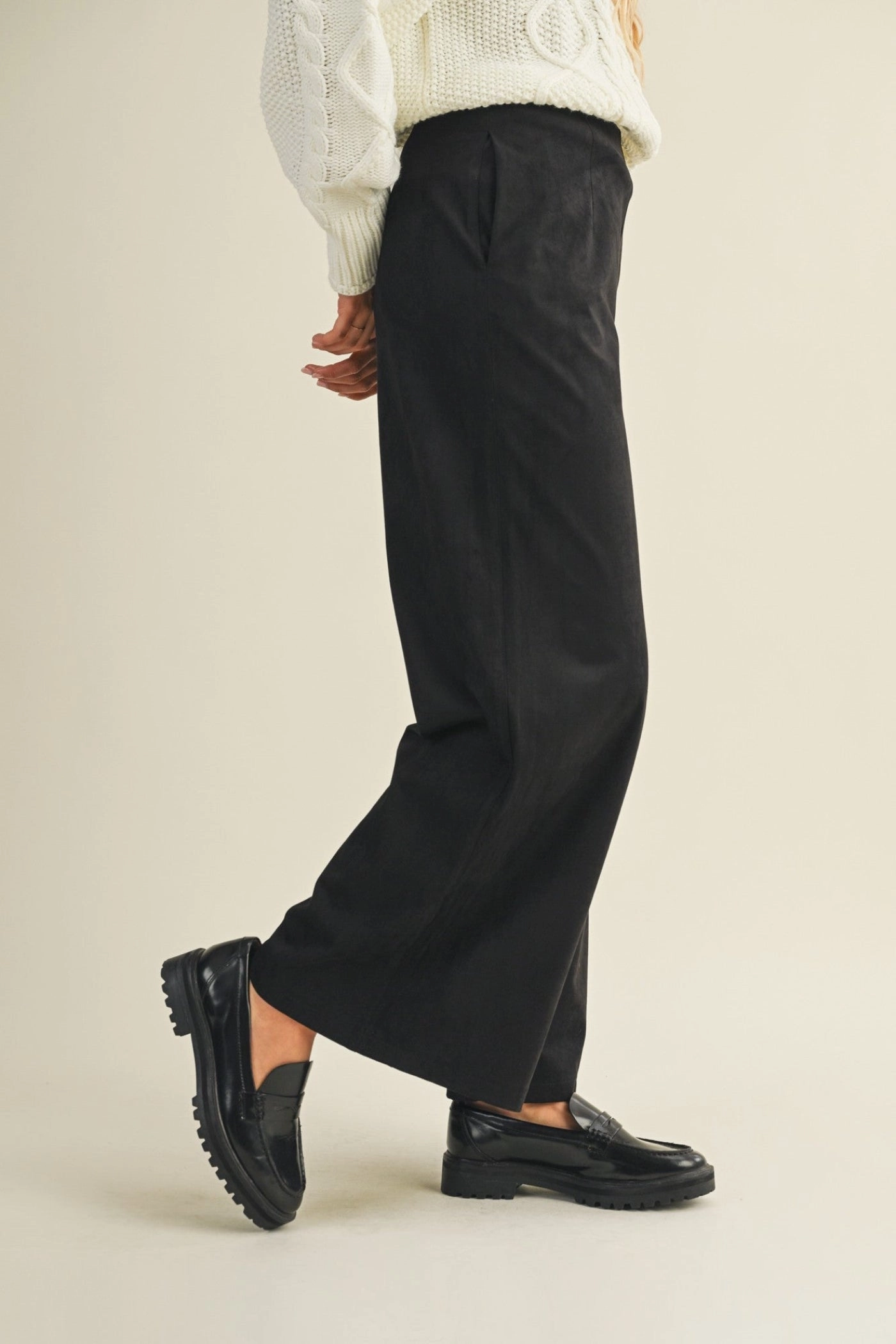 Comfy Shape TAYLOR BLACK SUEDE PANTS