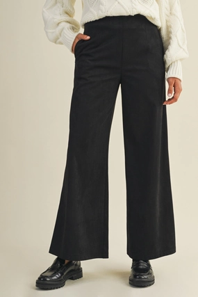 TAYLOR BLACK SUEDE PANTS Comfort Wear Fit