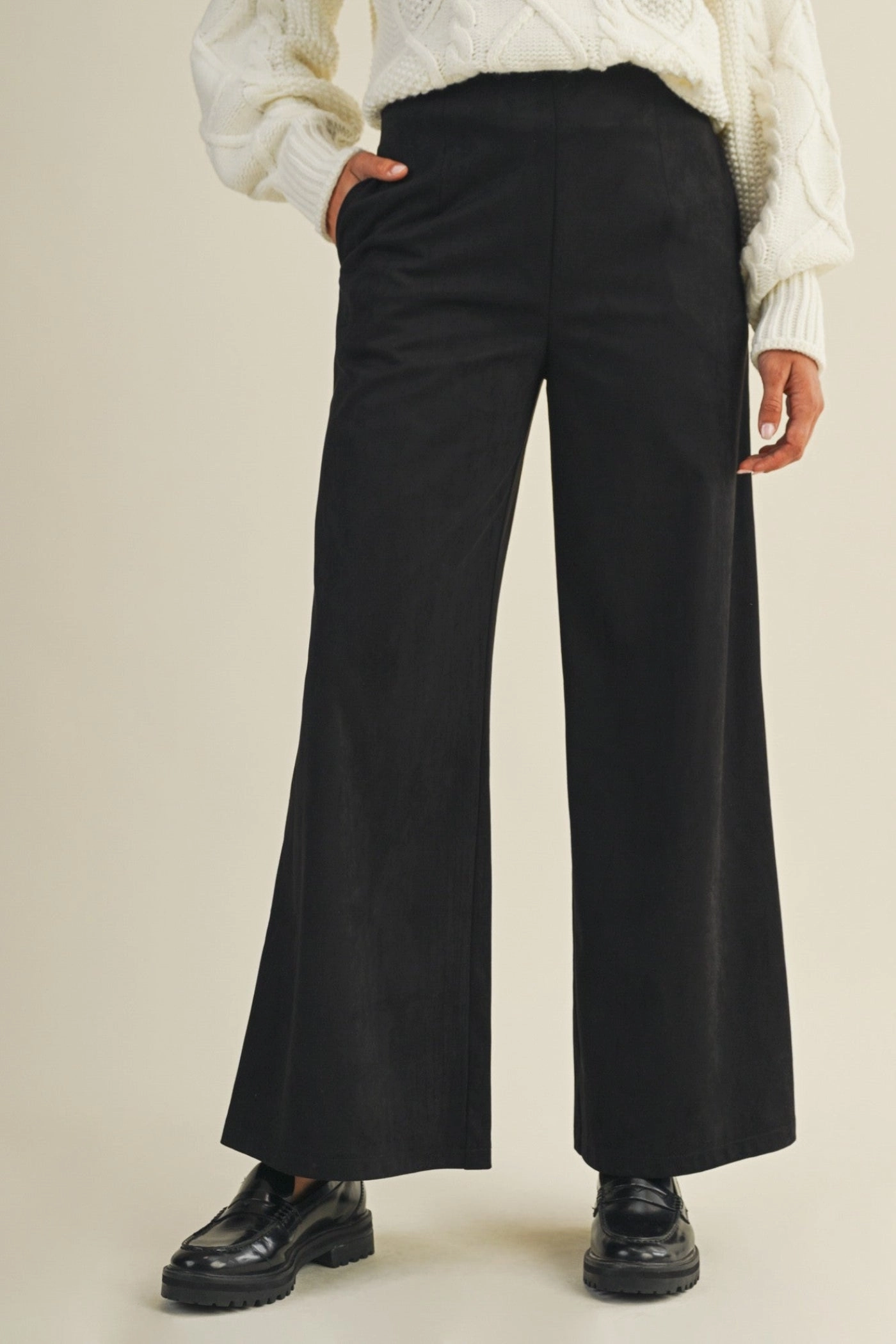 TAYLOR BLACK SUEDE PANTS Comfort Wear Fit