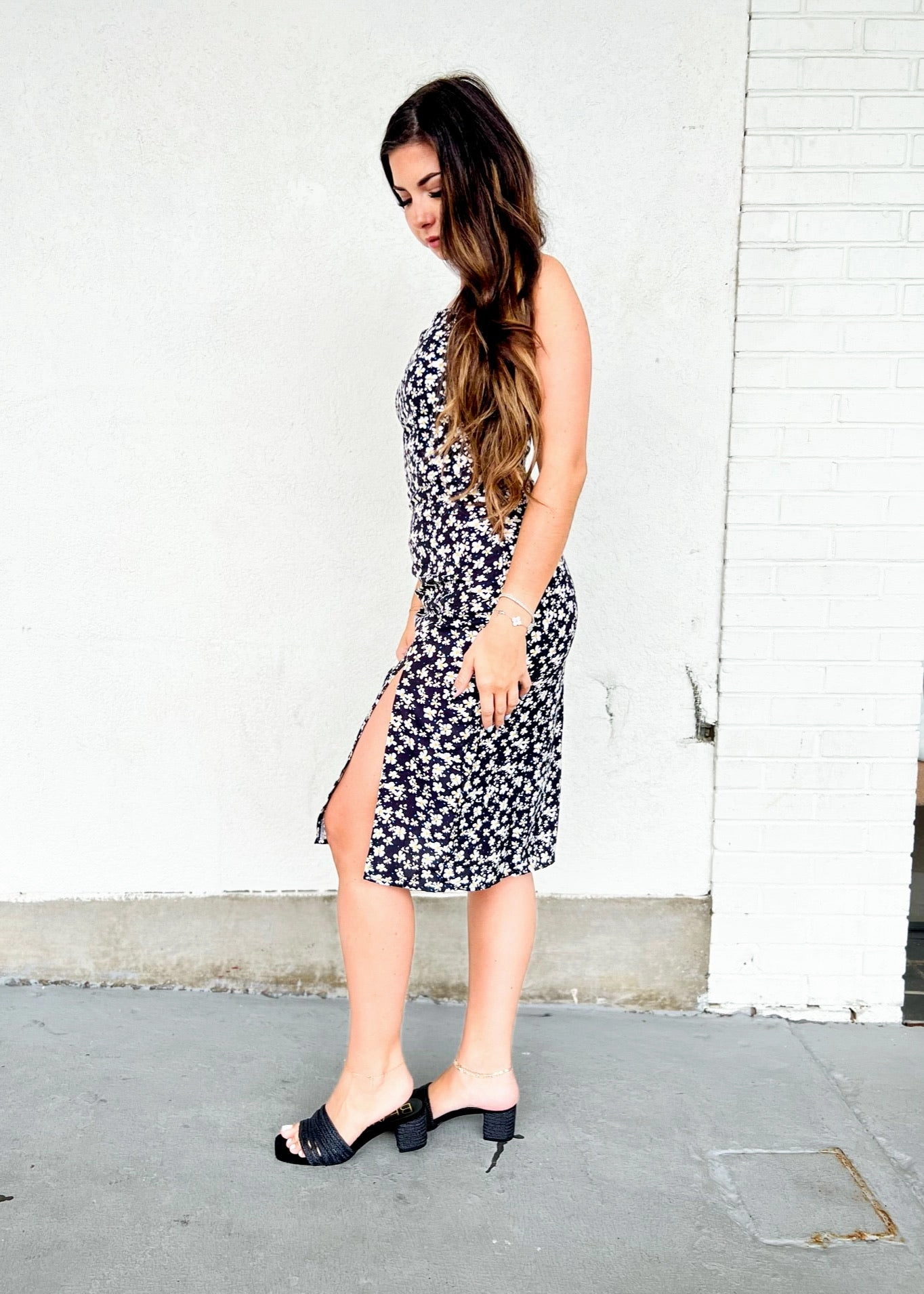 Flare Hem TAYLOR DITSY FLORAL MIDI DRESS