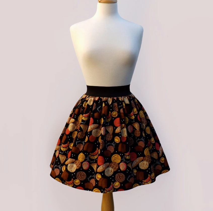 Maxi length Pan Dulce Elastic Skirt #S-AP715