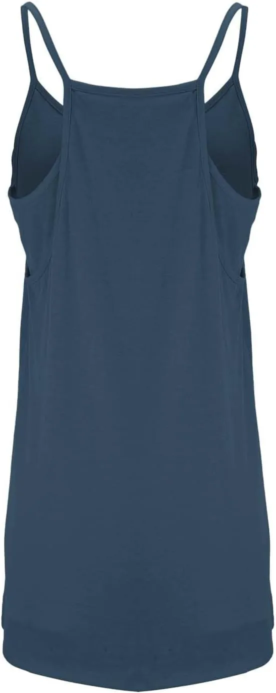 Tennis Dress for Women Built-in Shorts Casual Sleeveless Spaghetti Strap Sundress Workout Athletic Dress with Pocket