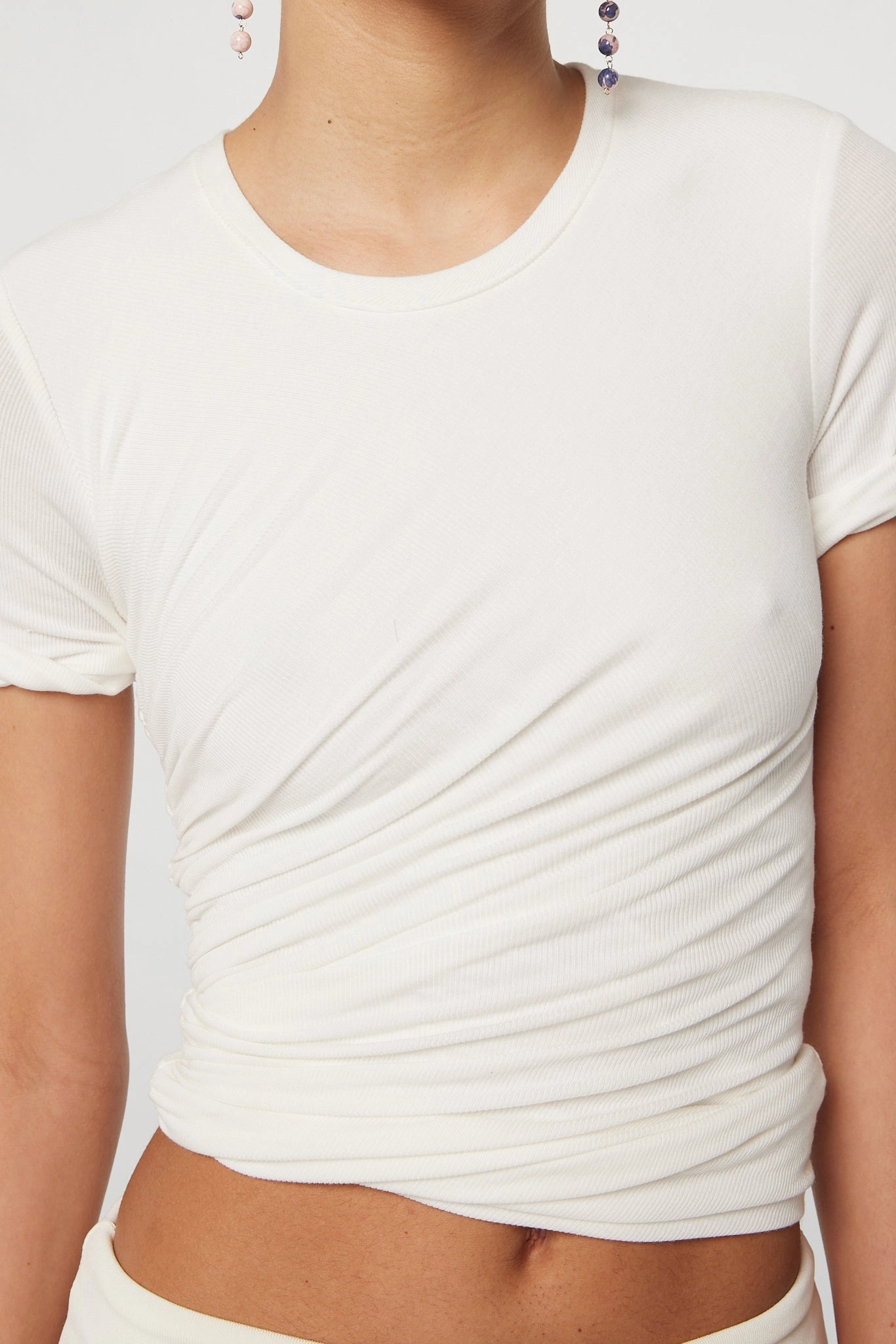 Contrast Topstitching Detail TERA SHORT SLEEVE T-SHIRT